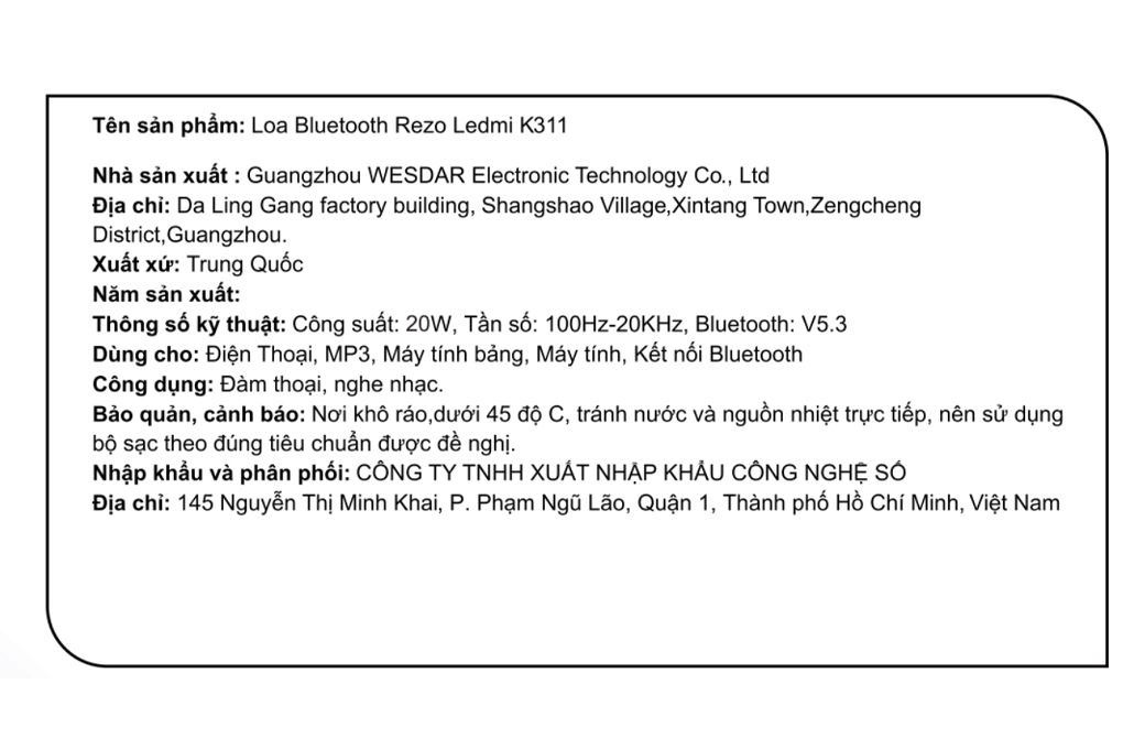 Loa Bluetooth Rezo Ledmi K311 - 16