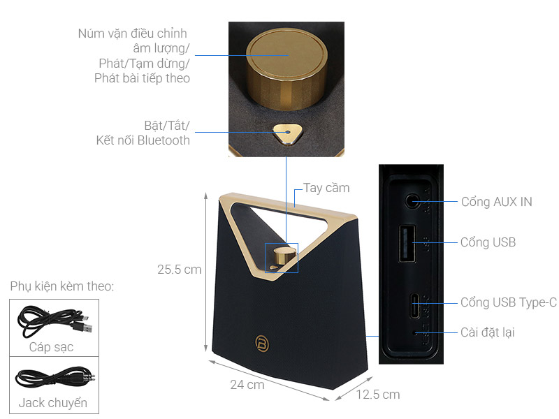 Loa Bluetooth BUGANi Brief Plus