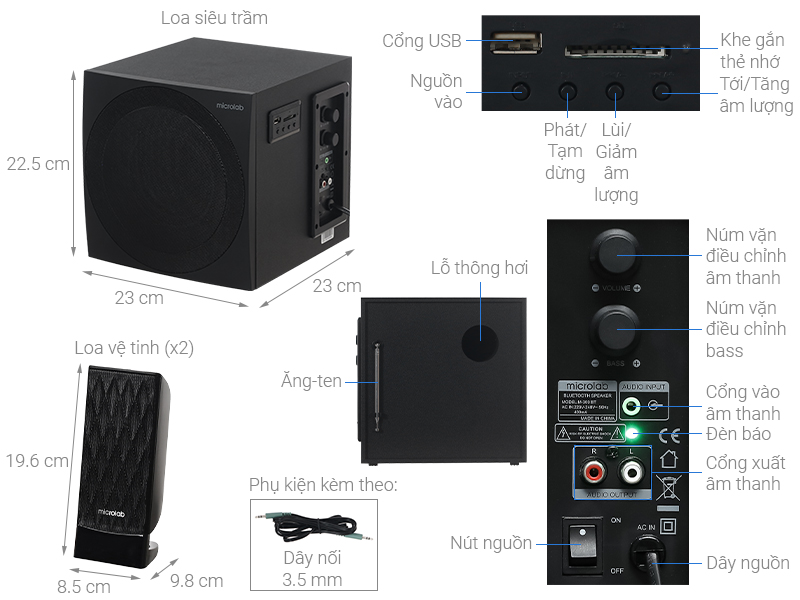 Loa vi tính Bluetooth Microlab M300