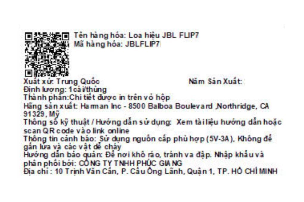 Loa Bluetooth JBL Flip 7 Màu Đen