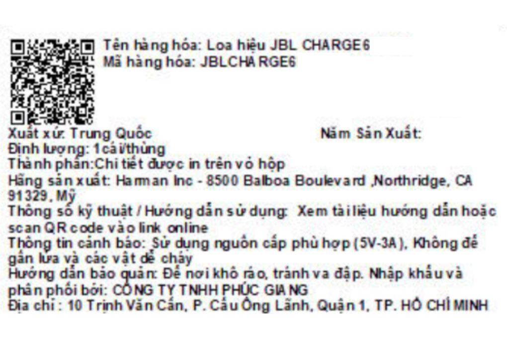 Loa Bluetooth JBL Charge 6 Màu Đen