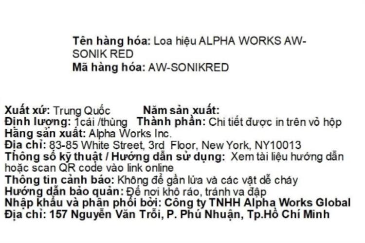 Loa Bluetooth Alpha Works AW- SONIK Màu Đỏ