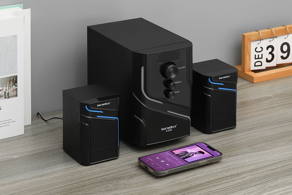 Loa vi tính Bluetooth SoundMax A838/2.1 Màu Đen