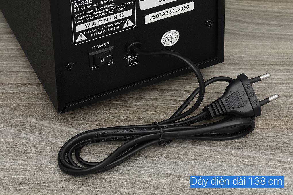 Loa vi tính Bluetooth SoundMax A838/2.1 Màu Đen