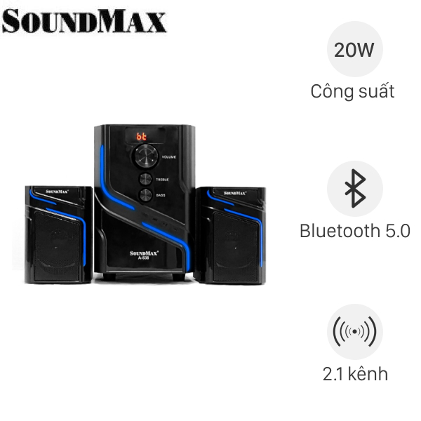 Loa vi tính Bluetooth SoundMax A838/2.1