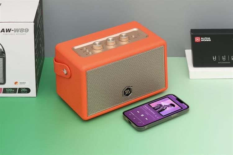 Loa Bluetooth Alpha Works AW-W89 Màu Cam