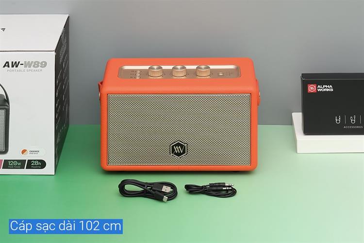 Loa Bluetooth Alpha Works AW-W89 Màu Cam