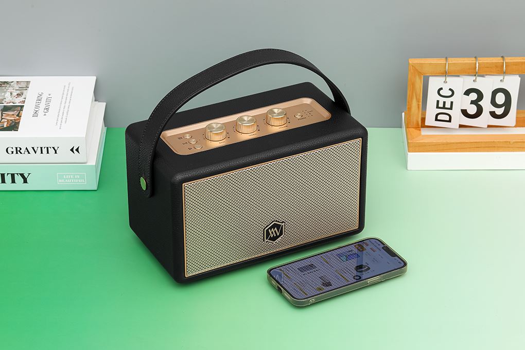 Loa Bluetooth Alpha Works AW-W89 Màu Đen - Vàng