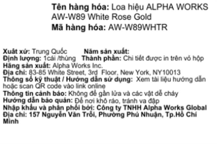 Loa Bluetooth Alpha Works AW-W89 Màu Trắng - Hồng