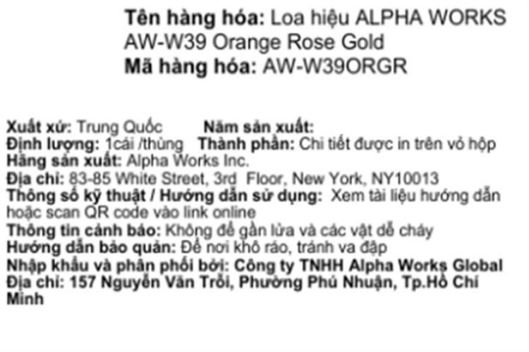 Loa Bluetooth Alpha Works AW-W39 Màu Cam