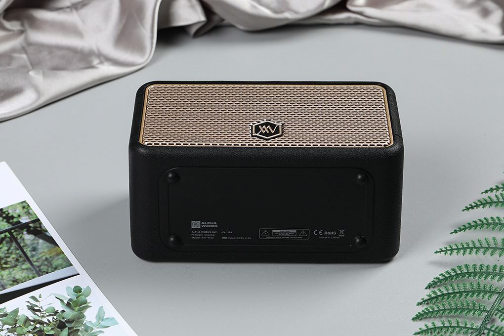 Loa Bluetooth Alpha Works AW-W39 Màu Đen - Vàng
