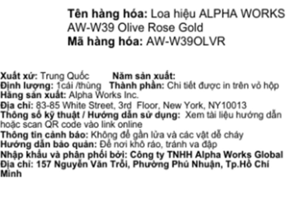 Loa Bluetooth Alpha Works AW-W39 Màu Xanh Oliu