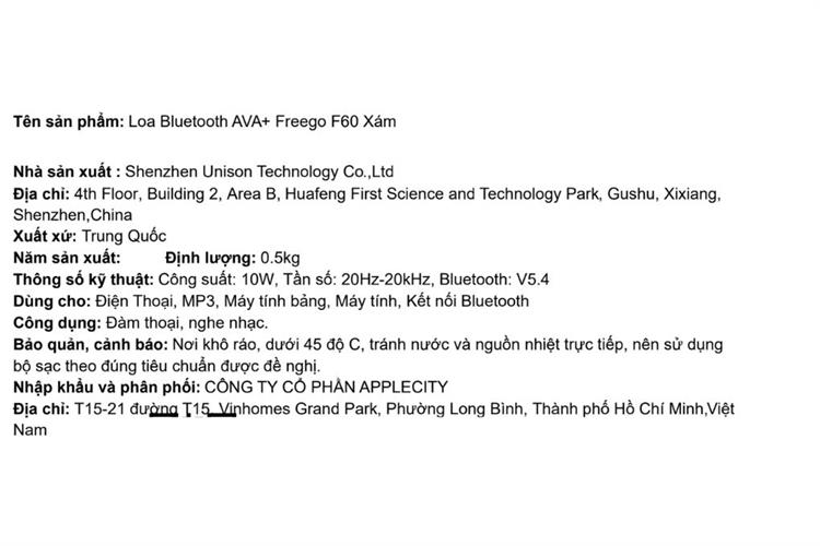 Loa Bluetooth AVA+ Freego F60 Màu Xám