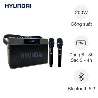 Loa Bluetooth karaoke Hyundai HD18 200W