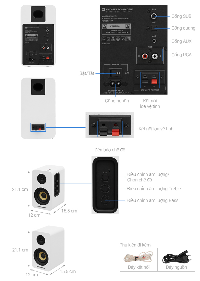 Loa vi tính Bluetooth Thonet & Vander Kumpel 2.0