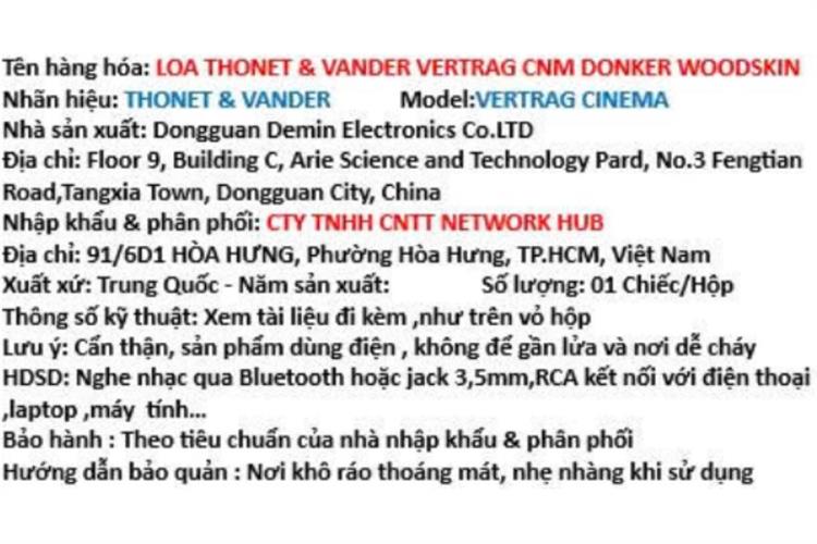Loa vi tính Bluetooth Thonet & Vander Vertrag Cinema Màu Nâu