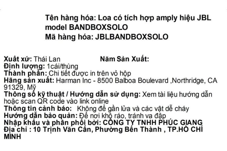 Loa Bluetooth JBL BANDBOX SOLO Màu Đen