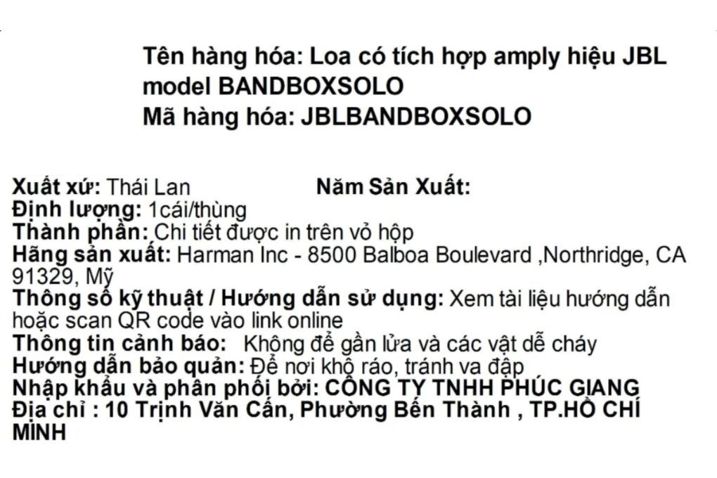 Loa Bluetooth JBL BANDBOX SOLO Màu Đen