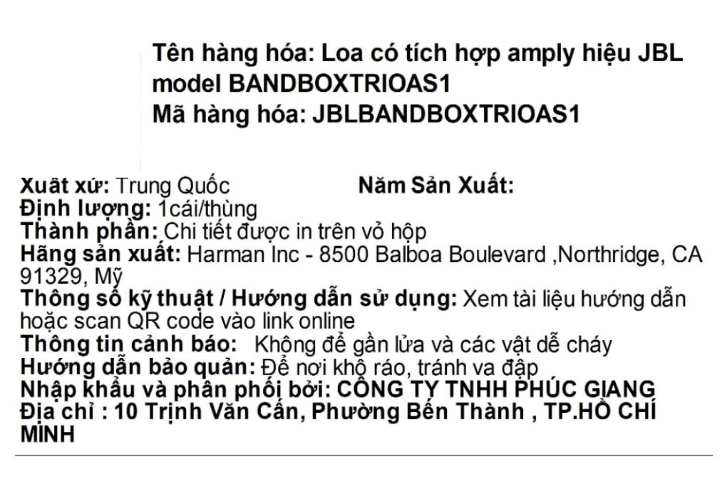 Loa Bluetooth JBL BANDBOX TRIO Màu Đen