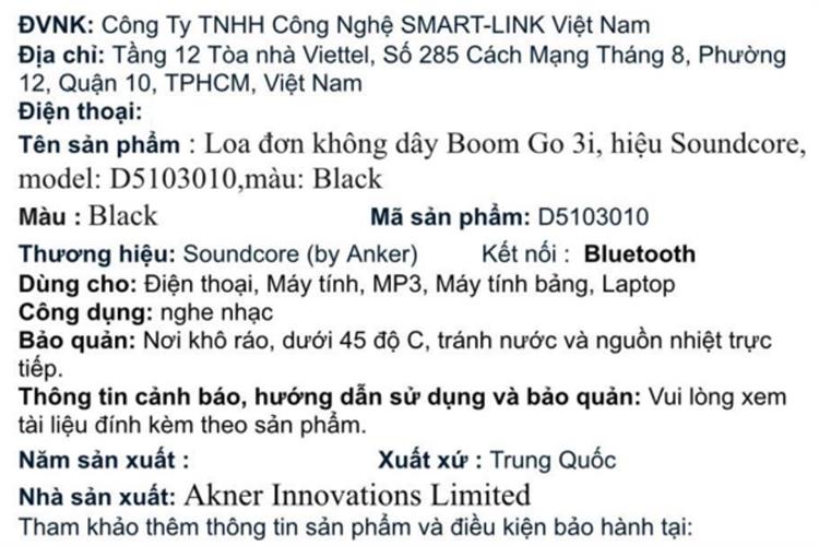 Loa Bluetooth Anker Soundcore Boom Go 3i Màu Đen