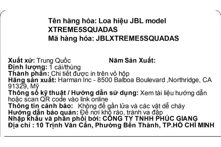 Loa Bluetooth JBL Xtreme 5 Màu Xanh bộ đội