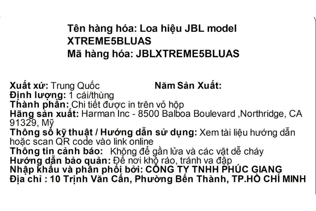 Loa Bluetooth JBL Xtreme 5 Màu Xanh Dương