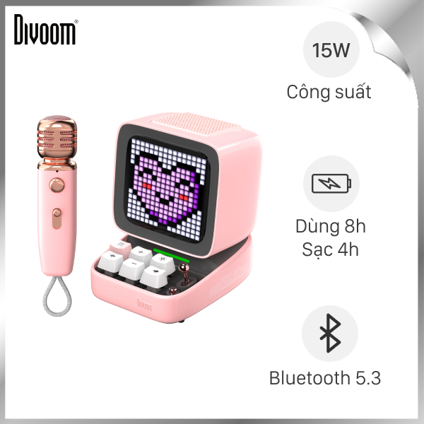 Loa Bluetooth Divoom Ditoo-5M Pink