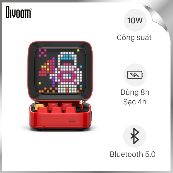 Loa Bluetooth Divoom Ditoo-Plus Red