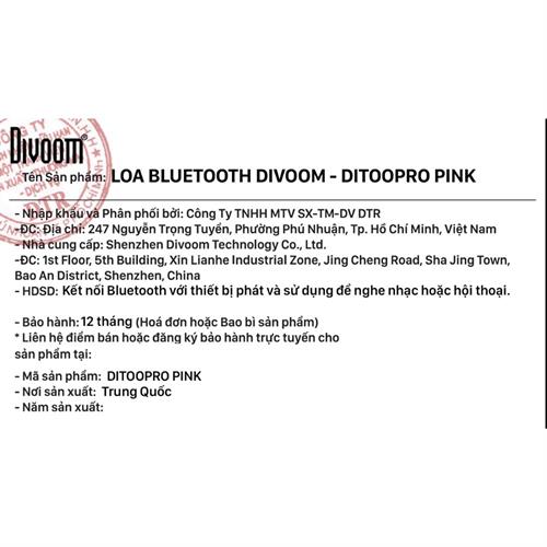 Loa Bluetooth Divoom DitooPro Pink Màu Hồng
