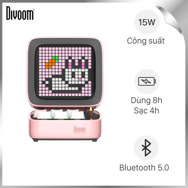 Loa Bluetooth Divoom DitooPro Pink