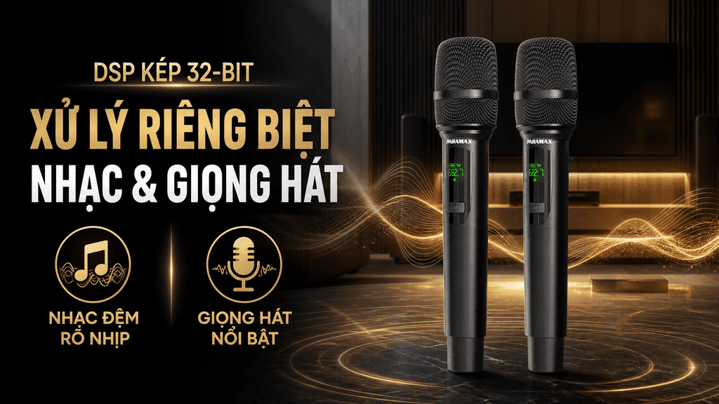 Cặp loa karaoke Paramax Euro 801 Smart 240W Màu Nâu nhạt