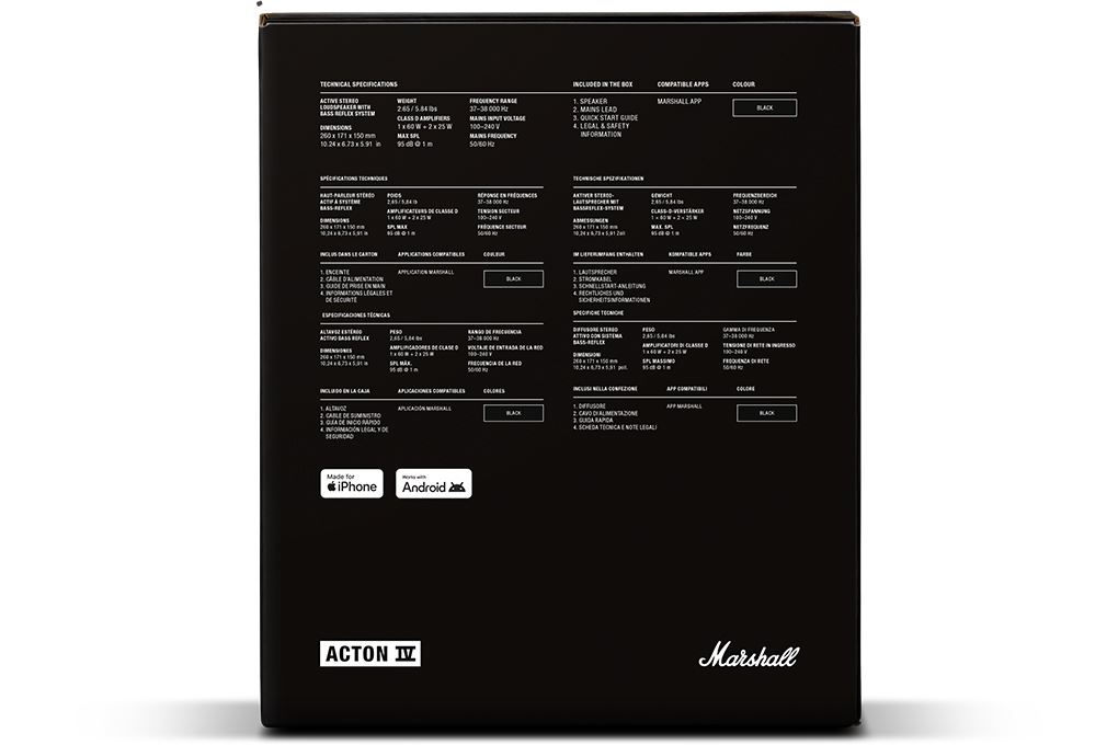 Loa Bluetooth Marshall Acton IV Màu Đen