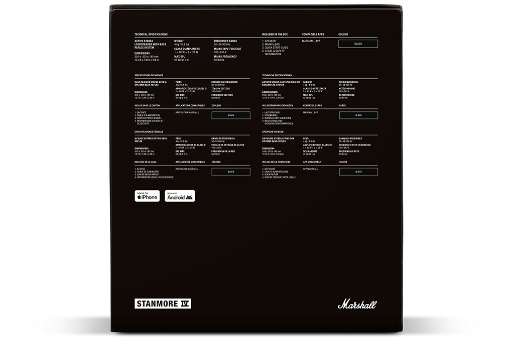 Loa Bluetooth Marshall Stanmore IV Màu Đen
