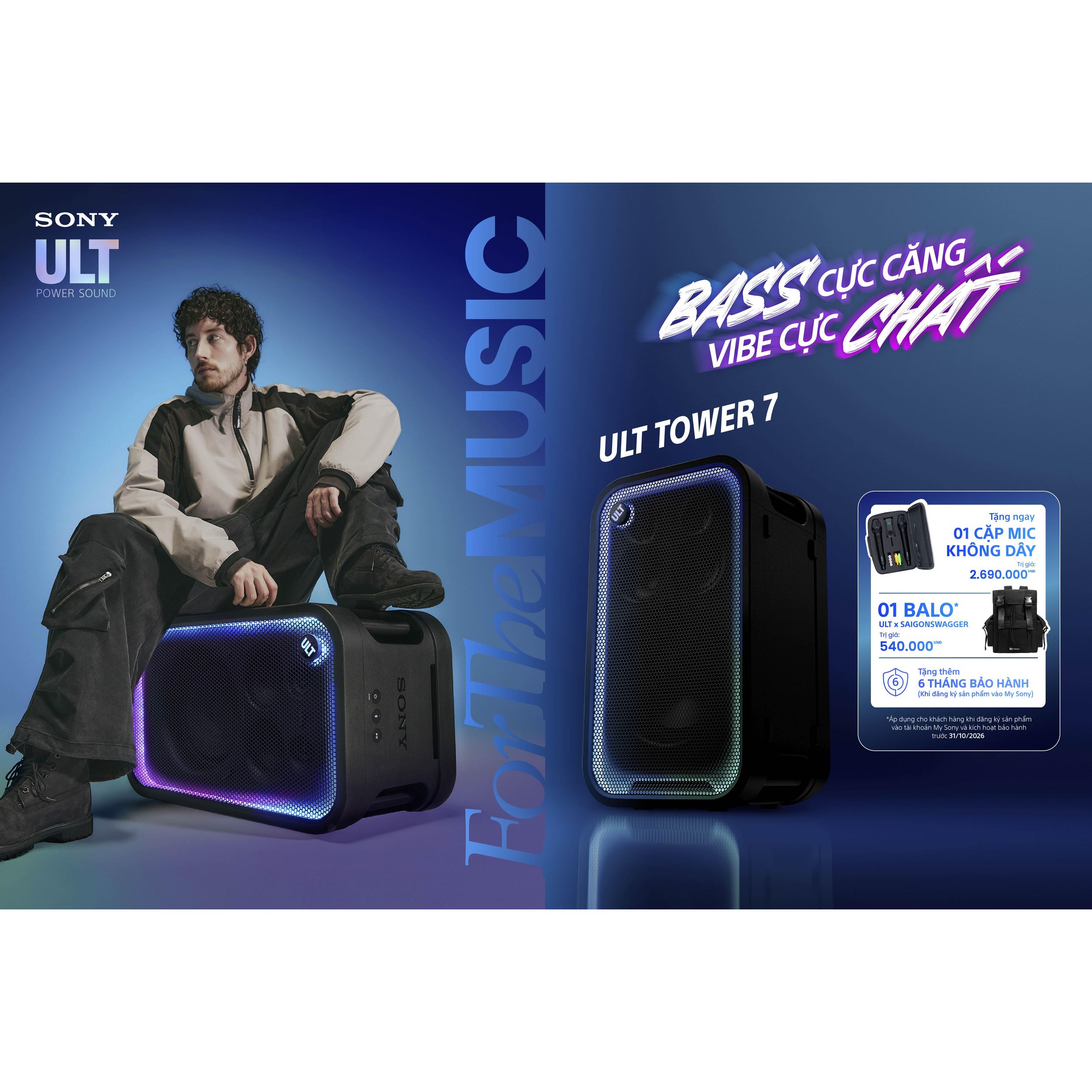 Loa kéo karaoke Bluetooth Sony SRS-ULT700/ZSP6 Màu Đen