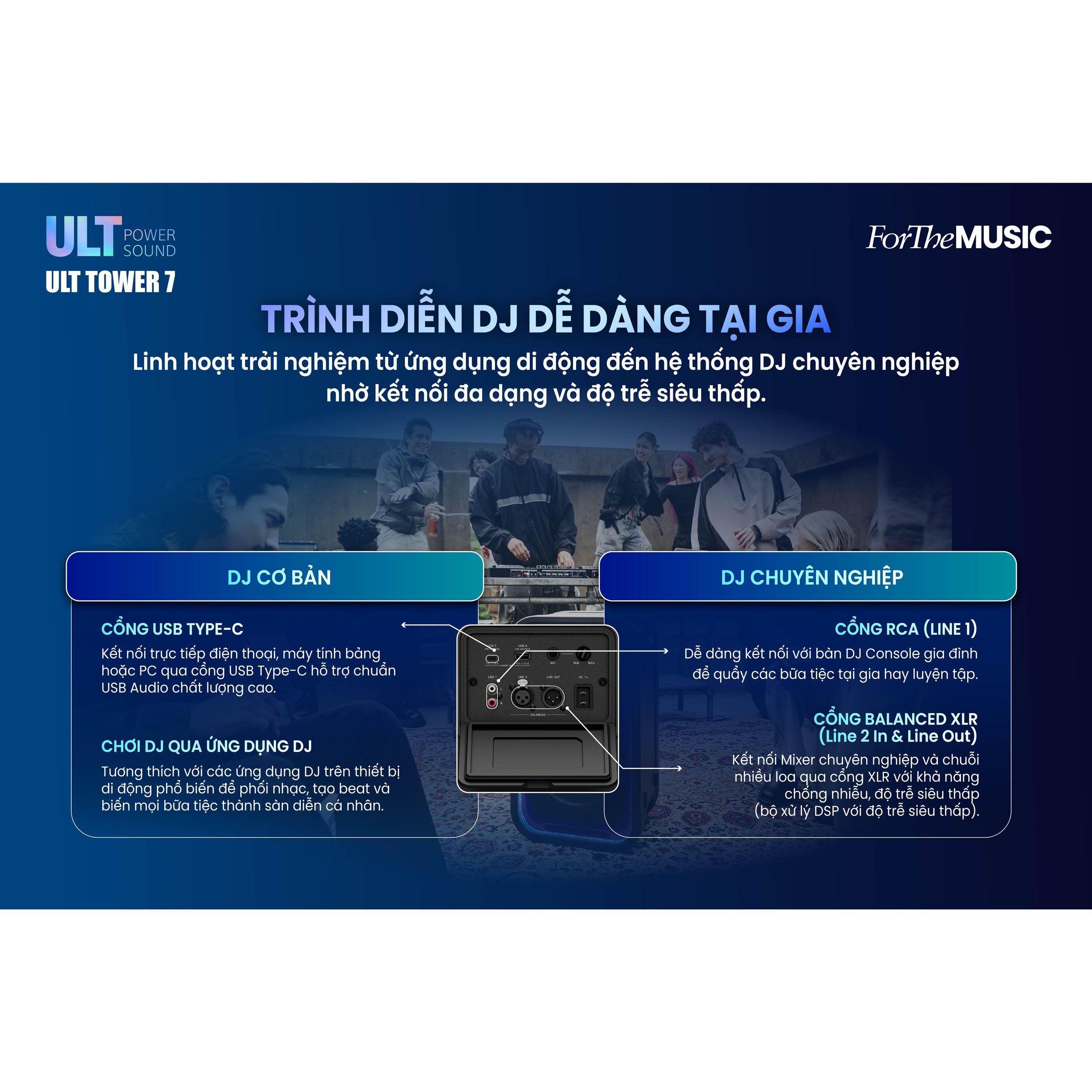 Loa kéo karaoke Bluetooth Sony SRS-ULT700/ZSP6 Màu Đen