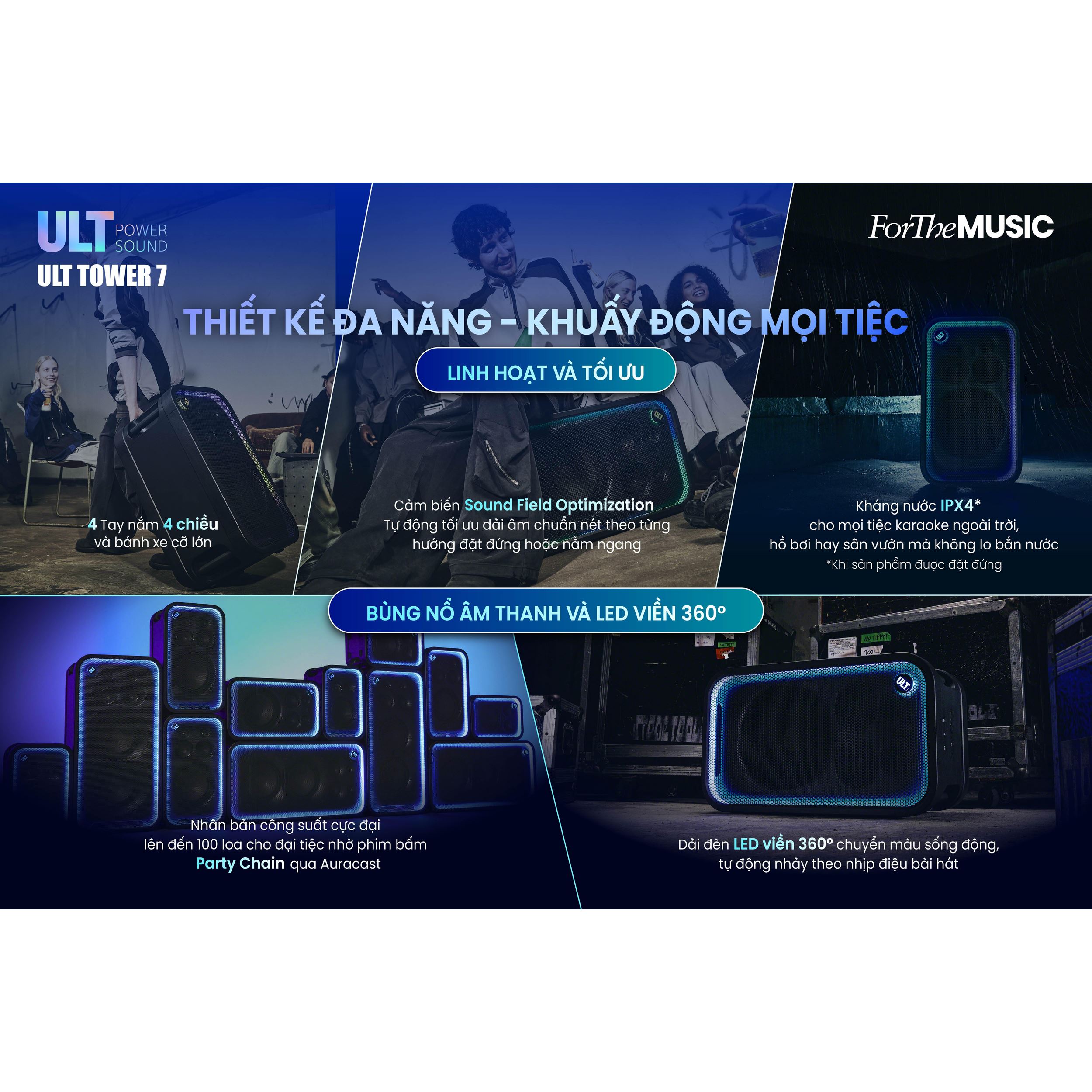 Loa kéo karaoke Bluetooth Sony SRS-ULT700/ZSP6 Màu Đen