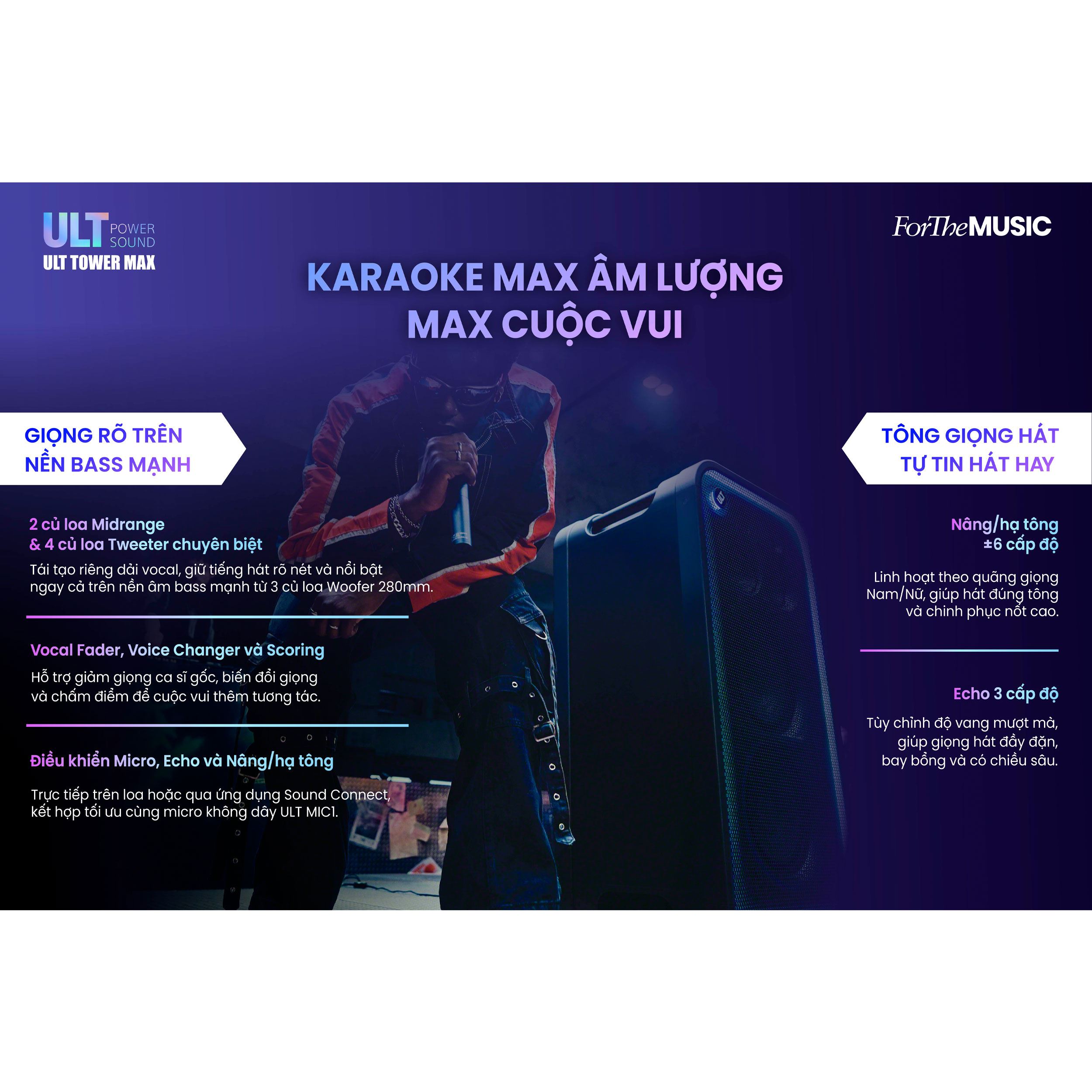 Loa karaoke Bluetooth Sony SRSULT3000/ZSP6 Màu Đen