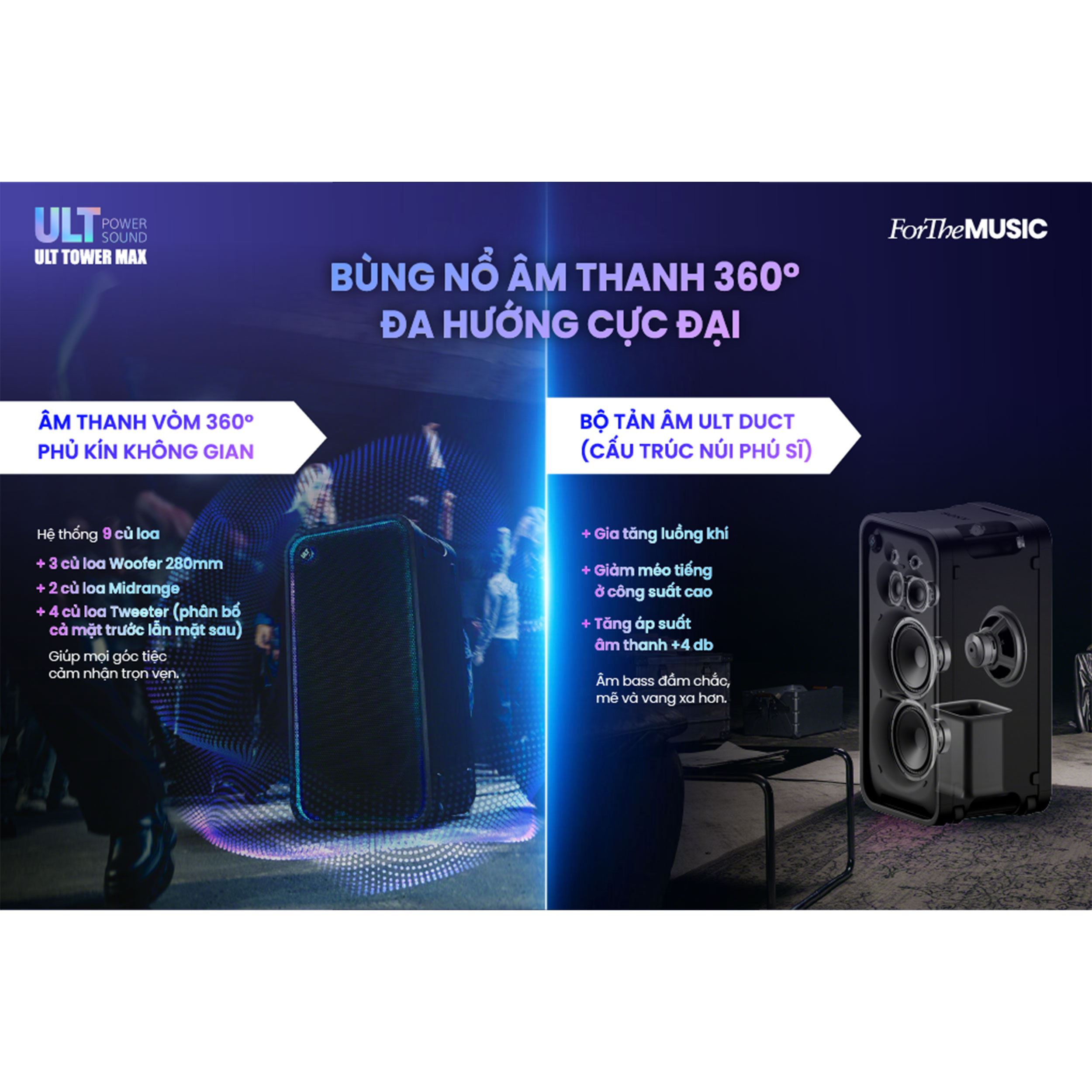 Loa Bluetooth Sony ULT Tower Max SRSULT3000/ZSP6 Màu Đen