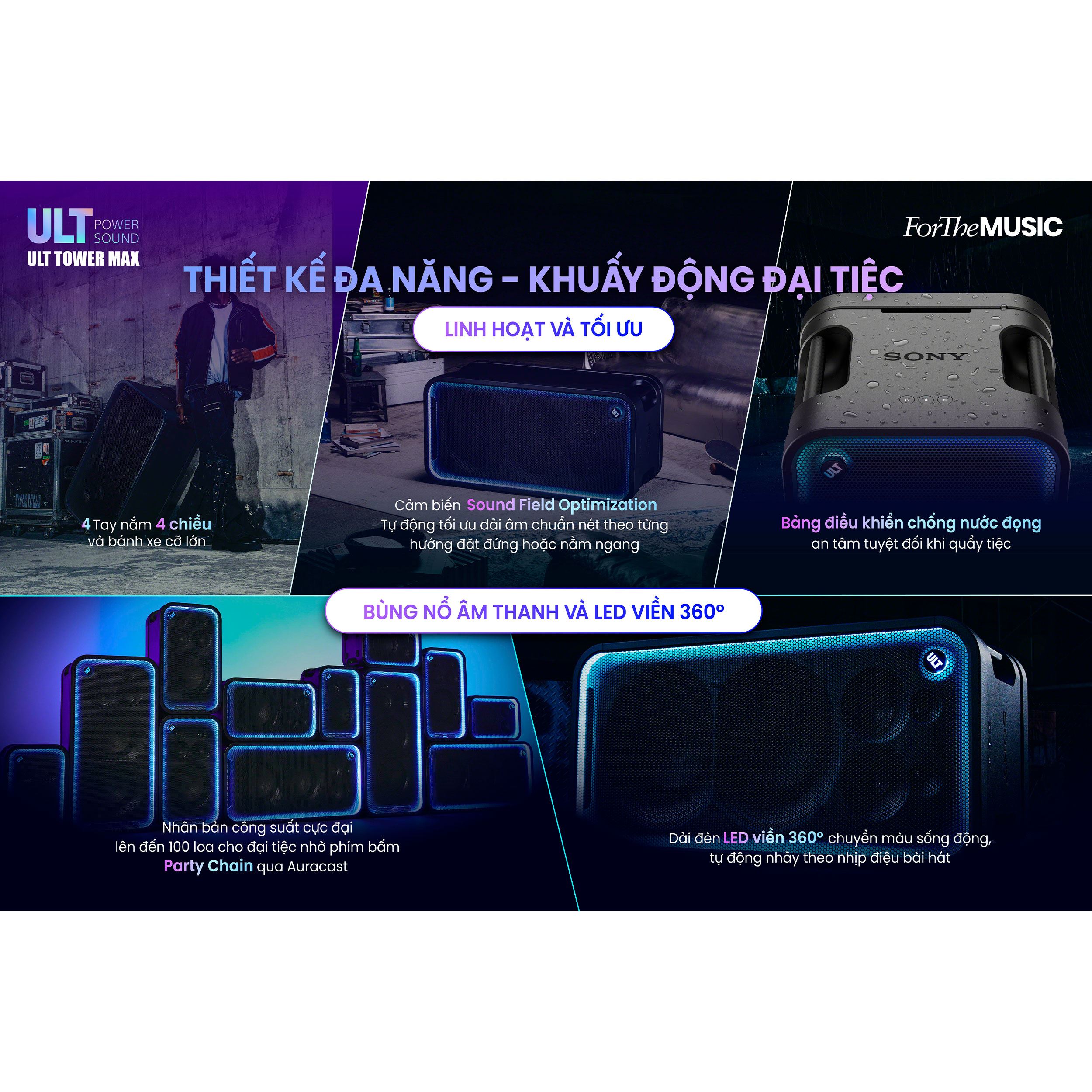Loa karaoke Bluetooth Sony SRSULT3000/ZSP6 Màu Đen