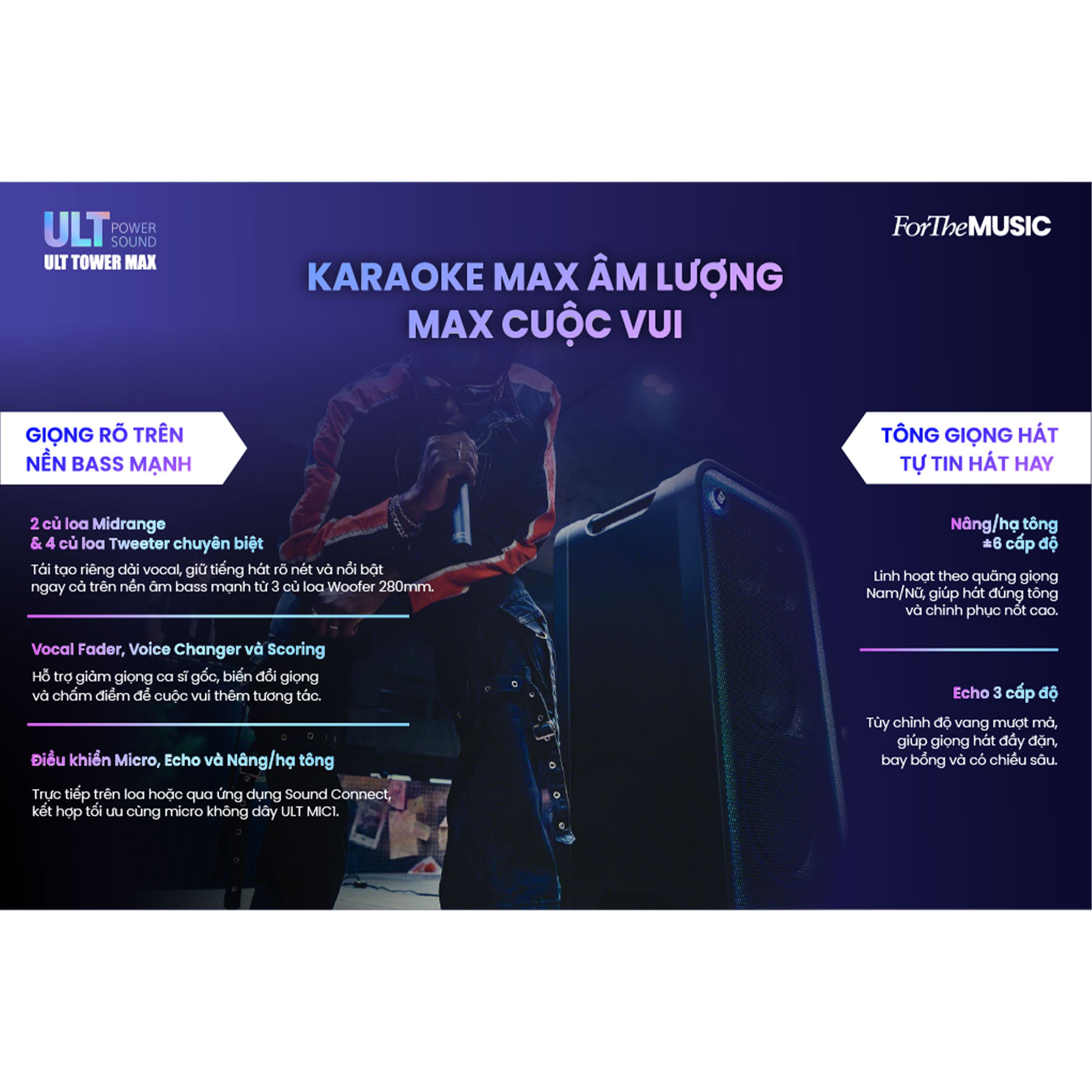 Loa Bluetooth Sony ULT Tower Max SRSULT3000/ZSP6 Màu Đen
