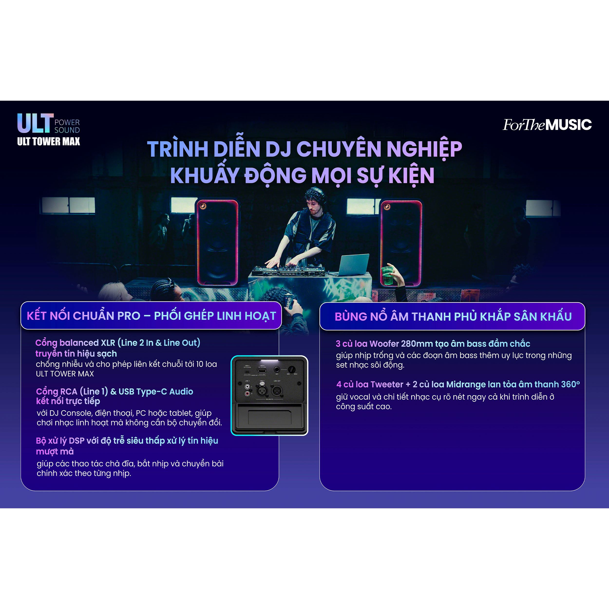Loa karaoke Bluetooth Sony SRSULT3000/ZSP6 Màu Đen