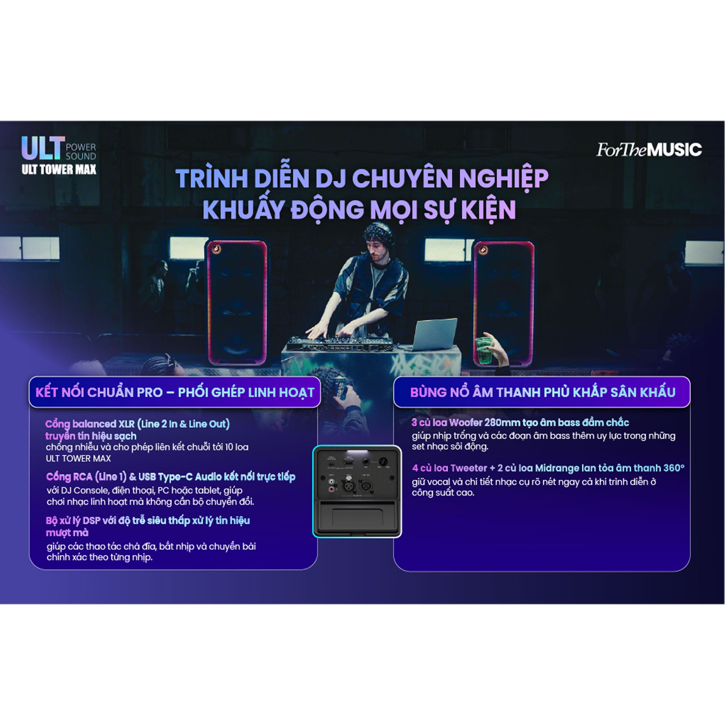 Loa Bluetooth Sony ULT Tower Max SRSULT3000/ZSP6 Màu Đen