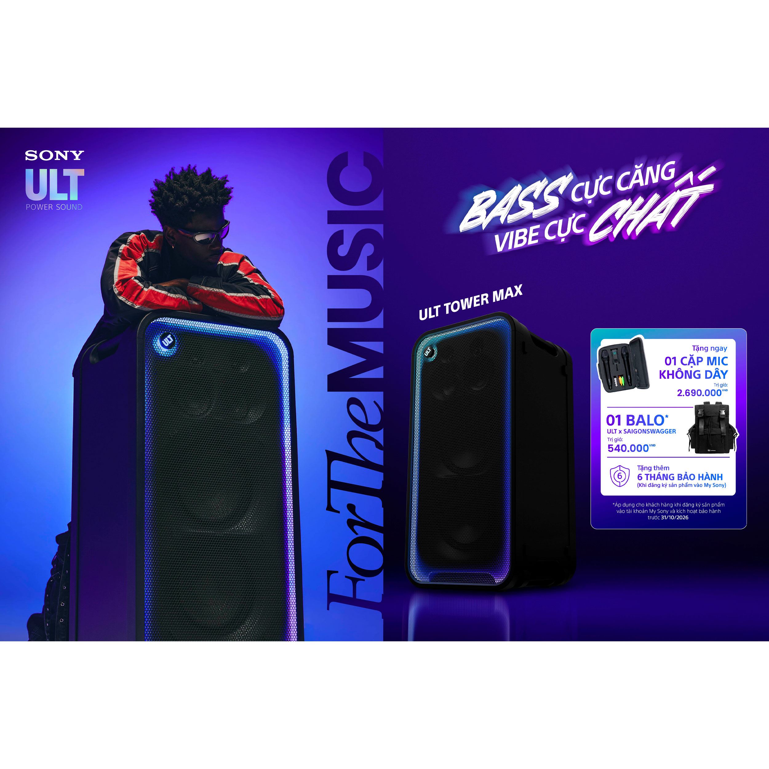 Loa karaoke Bluetooth Sony SRSULT3000/ZSP6 Màu Đen