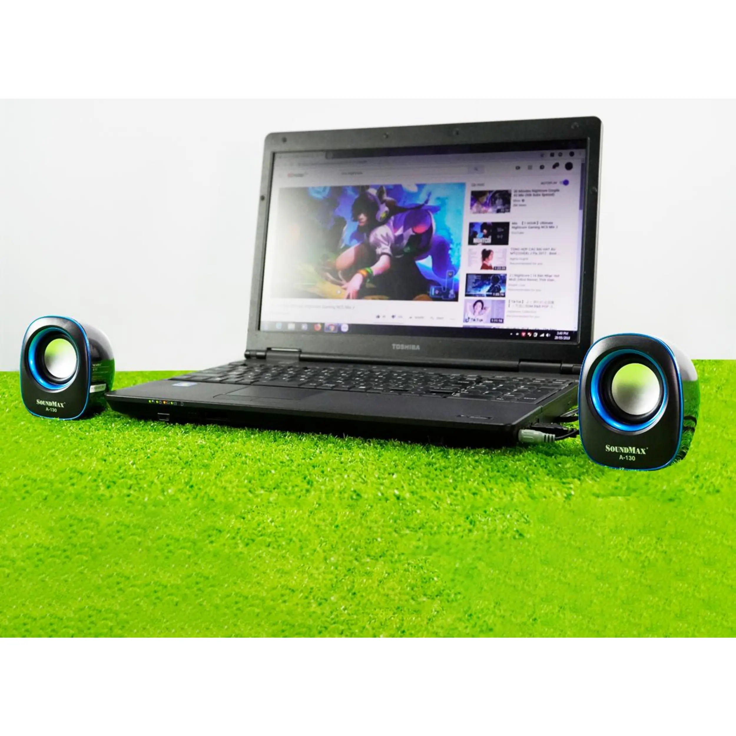 Loa vi tính SoundMax A130/2.0 Màu Đen - xanh dương