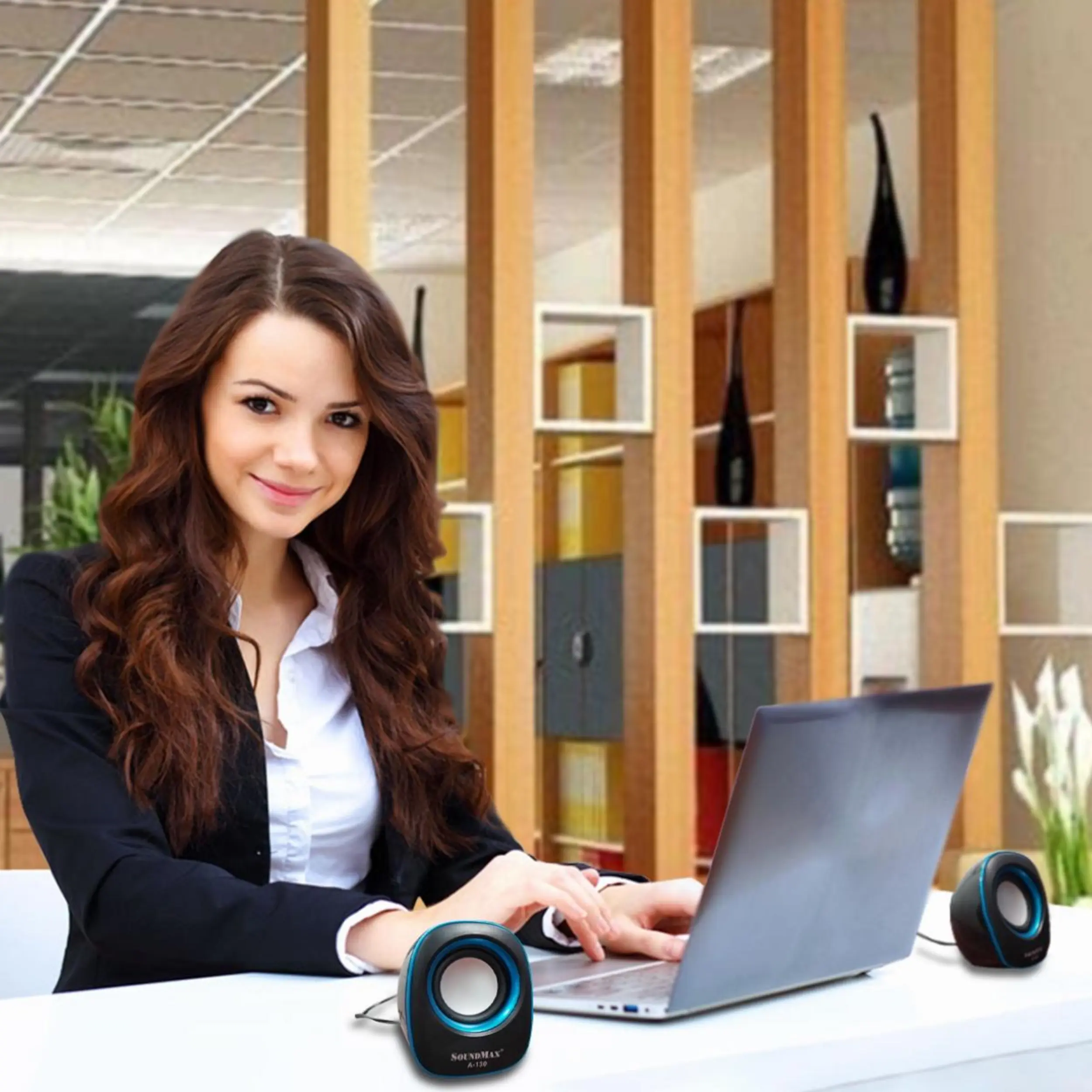 Loa vi tính SoundMax A130/2.0 Màu Đen - xanh dương