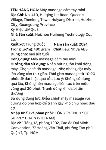 Máy massage cầm tay mini JMQ-J8 Màu Đen