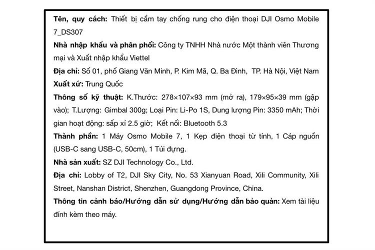 Thiết bị cầm tay chống rung cho điện thoại DJI Osmo Mobile 7_DS307 Màu Xám