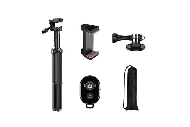 Chân máy ảnh Bluetooth Tripod điện thoại thông minh Apexel JJ070 Màu Đen