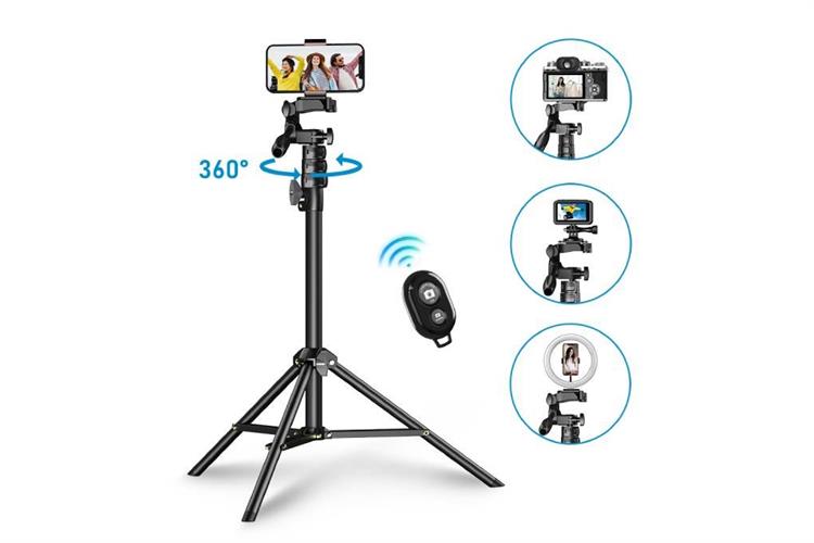 Chân máy ảnh Bluetooth Tripod điện thoại thông minh Apexel JJ070 Màu Đen