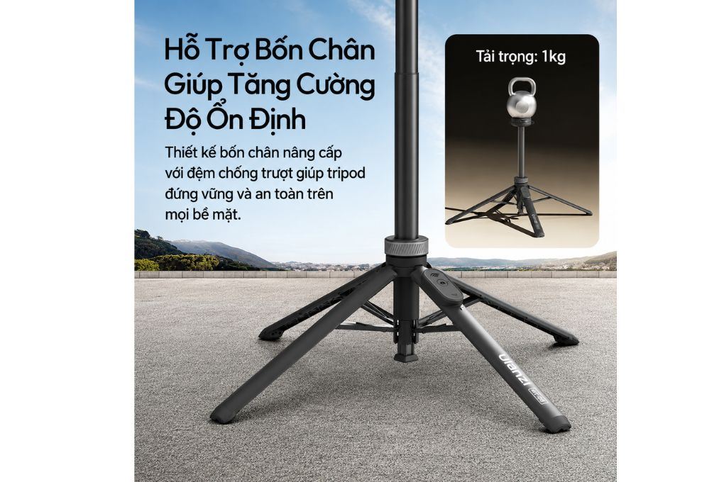 Chân Tripod Kiêm Gậy Selfie Magnetic Tự Bung Chân Nhanh 1.5m Ulanzi MT-85 Kèm Remote Bluetooth Màu Đen